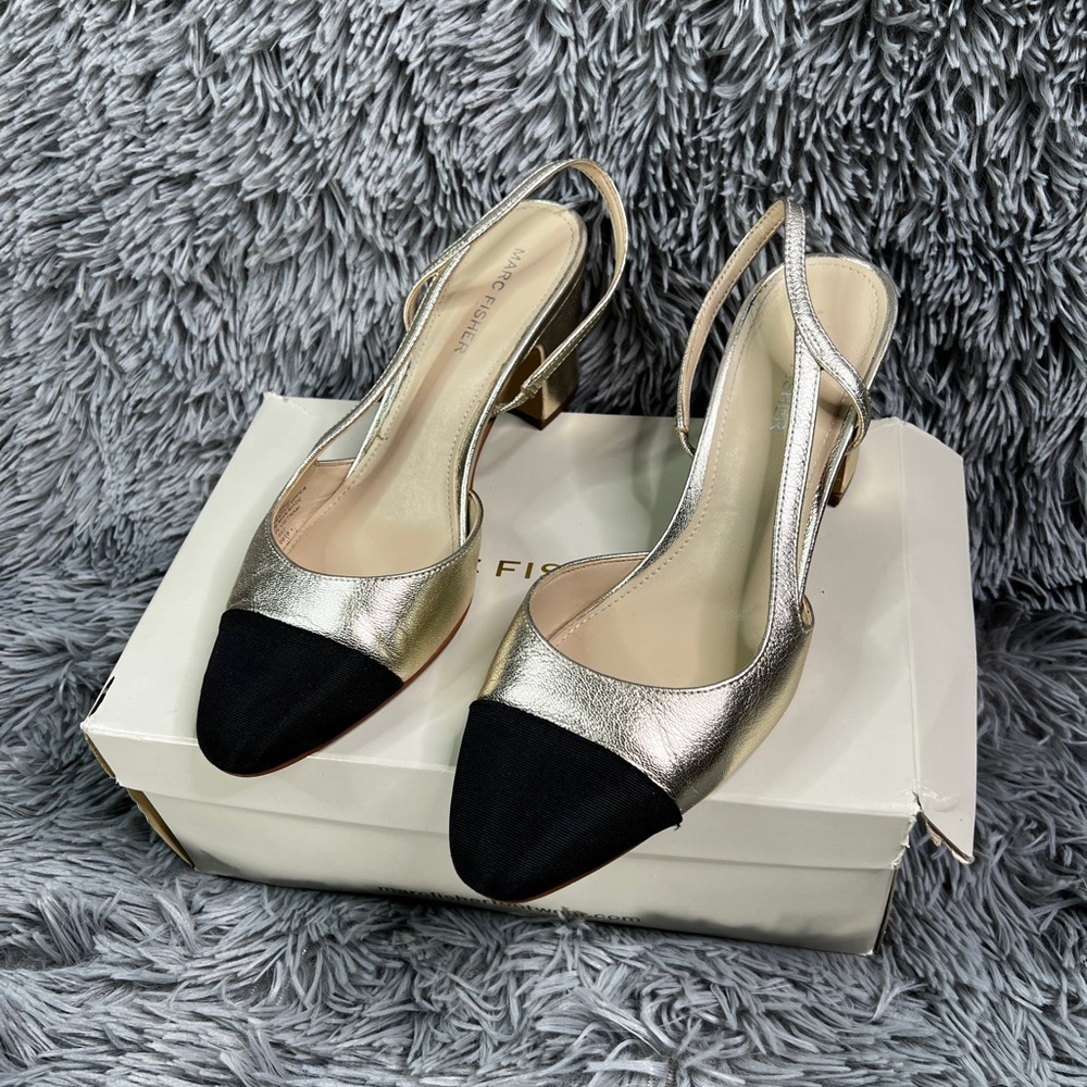 MARC FISHER LIGHT NATURAL LEATHER SHOES